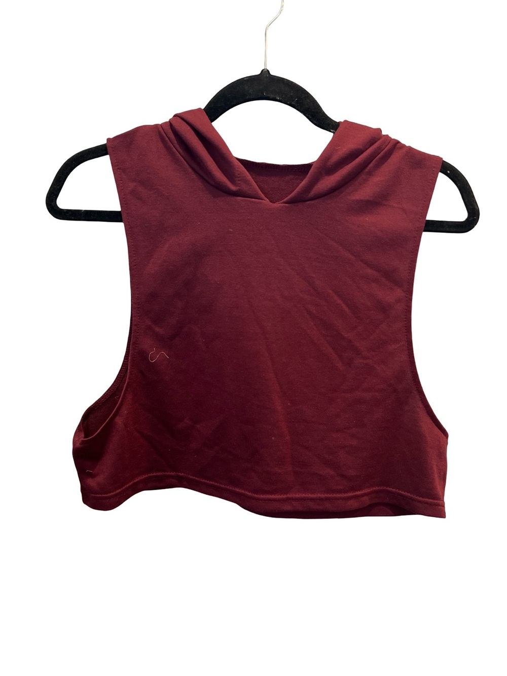 SHEIN Burgundy Cropped Hoodie Top Long Sleeve Athleisure Casual Trendy